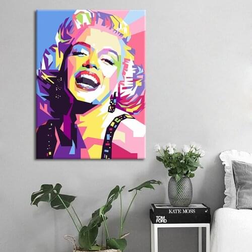 Movie Star Marilyn Monroe Art Poster Creative Graffiti Print Canvas Painting Decorating Living Room Bedroom Pictures and Murals