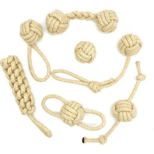 Interactive Cotton Rope Dog Toys Bite-Resistant Pet Puppy Dog Toy Chew Ball Toy For Small Large Dogs Teeth Cleaning