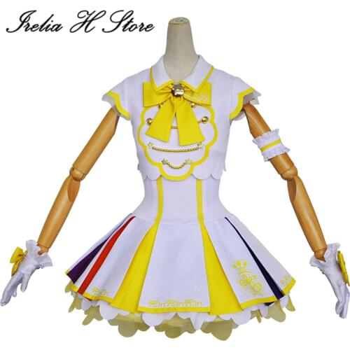 Anime Lovelive Cosplay Arcade Game 4 Fourth Generation Hoshizora Rin cosplay costume uniform summer dress wig wings Full Set