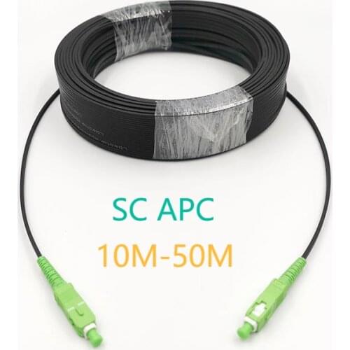SC/APC-SC/APC 10M-50M Outdoor Drop Cable SC APC Singlemode SM Simplex Drop Patch Cable Singlemode Fiber Optic Jumper Cable FTTH
