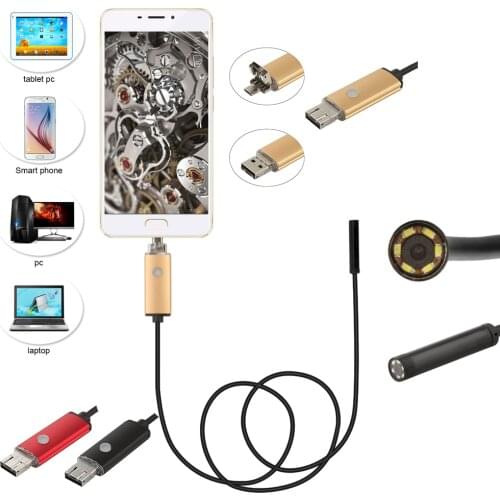Android Windows Endoscope Camera 5.5mm Lens 1m-10m Hard/Soft Cable Mini Camera Led light Car Repair Borescope