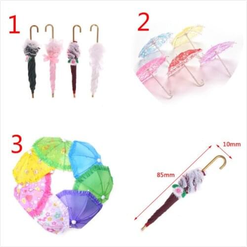 Umbrella Doll Accessories Doll Plastic Lace Umbrella for Dolls Toy Furniture Accessory Chiffon Umbrellas