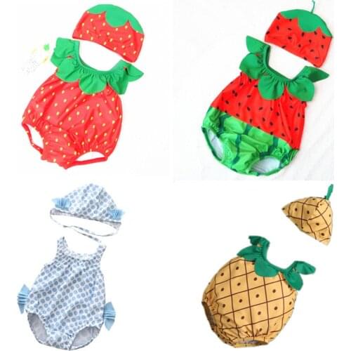 Baby Girls Boys Swimwear for Newborn 0-3Y Babies New Fruits Little Beach Swimsuit Toddler Bathing Clothes 2pcs Set New Outfits