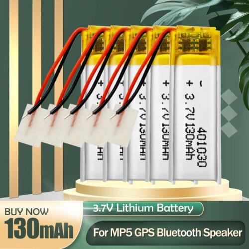 401030 3.7V 130mAh Lithium Polymer Li-Po Rechargeable Battery For MP3 MP4 MP5 DVD Smart Bracelet Bluetooth Headset Selfie Stick