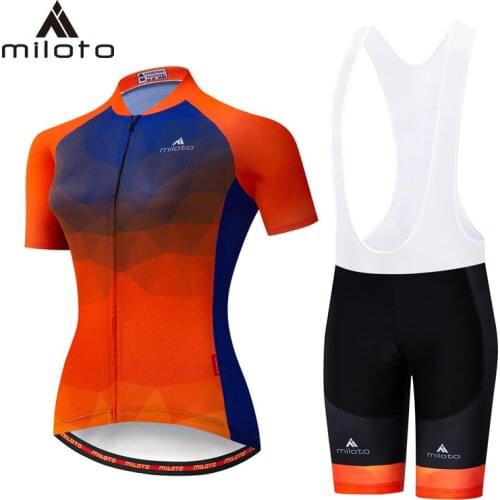 Miloto Women cycling clothing Summer bike jersey bib short set Ladies bicycle clothes sport suit mallot mtb road bike shirt