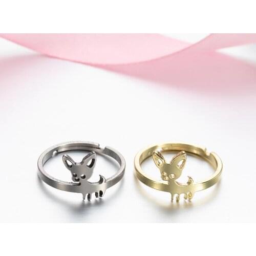Fashion Geometric Animal Dog Butterfly Wave Letter Love Adjustable Ring Fine Jewelry For Women Party Personalise Accessories