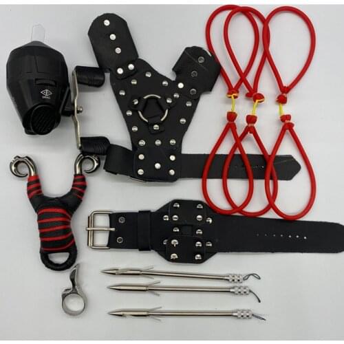 Powerful Slingshot for Shooting Crossbow Bow New Stainless Steel Shooting Fish Protection Finger Launcher + Fishing Darts Shooti