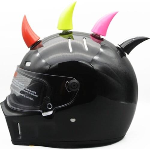 Punk Style Motorcycle Helmet Devils Horns Full Face Motorbike Moto Helmets Demon Horn Decoration For Kawasaki Honda
