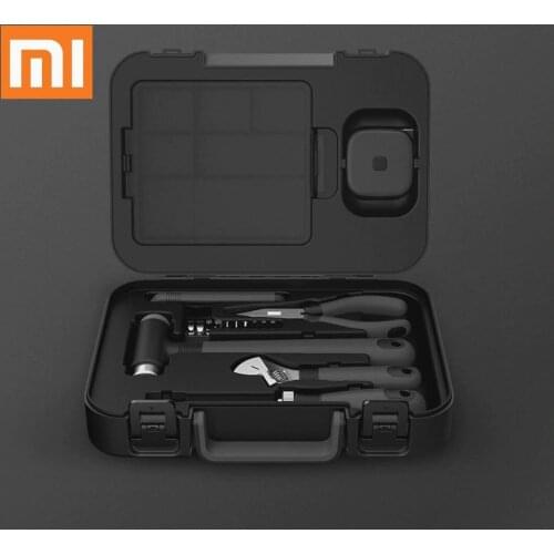 Xiaomi Mijia Household Toolbox Kit Hammer Ratchet screwdriver Needle-nose plier Wrench Safety knife Tape measure Storage box
