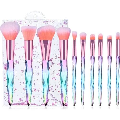 10Pcs Crystal Style Makeup Brushes Set Powder Foundation Eye Blush Brush Cosmetic Professional Makeup Brush Kit Tools with Case