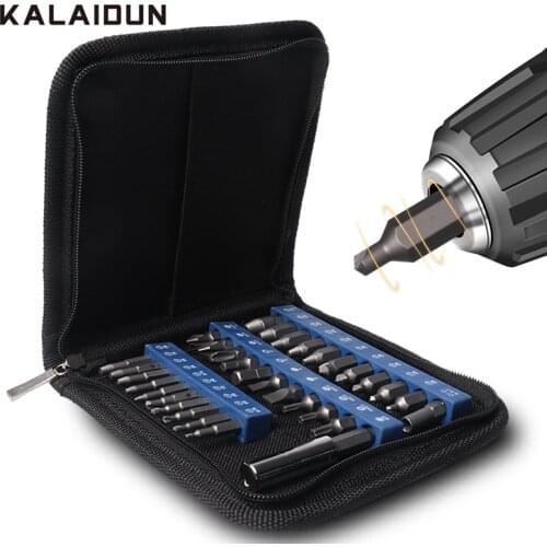 KALAIDUN Screwdriver Extractor Set 32Pcs HSS Screw Remover Damaged Bolt Nut Disassemble Broken Drill Bits Remover Tools Kit