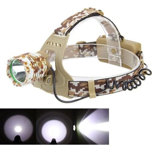 Portable LED Headlamp Headlight Camouflage led Head Lamp Rechargeable Flashlight Camping Hiking Fishing Hunting Head Torch Light