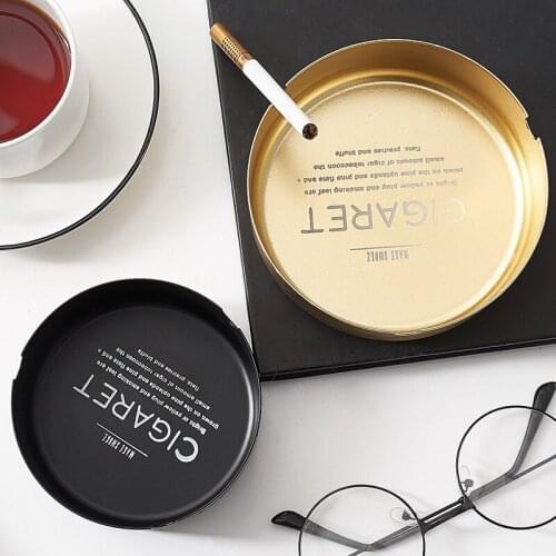 Modern Simple Metal Wrought Iron Ashtray Home Indoor Living Room Decorations Office Desk Surface Panel Decoration smoke tray