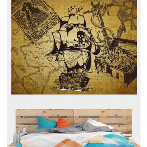 Pirates Of The Caribbean Movie Poster Hanging Cloth Background Cloth Dormitory Room Bedroom Bedside Tapestry Hanging Painting
