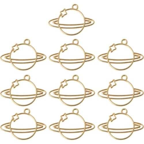 10Pcs Planet UV Blank Frame Pendant Open Bezel Setting Resin Earring Jewelry DIY