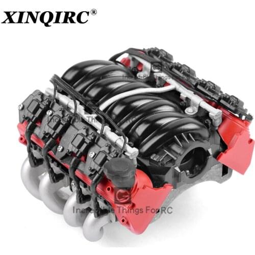 RC Car LS7 V8 Simulate Engine Motor Cooling Fans Radiator Kit for 1/10 RC Crawler TRAXXAS TRX4 TRX6 AXIAL SCX10 90046 VS4