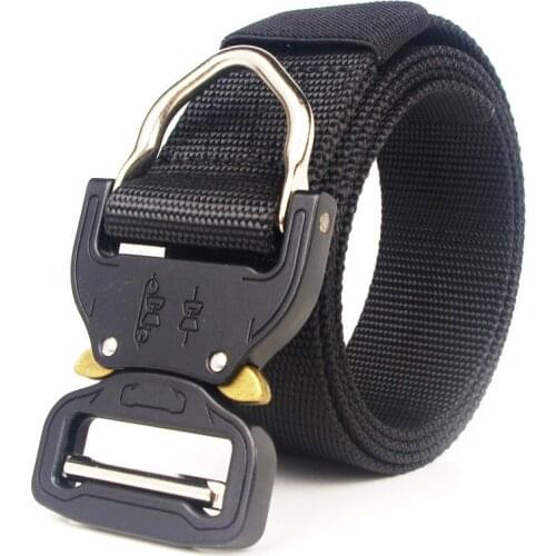 New Hot Selling Outdoor Metal Plug Quick Drying Canvas Fabric Military Training Tactical No Hole Mens Belt