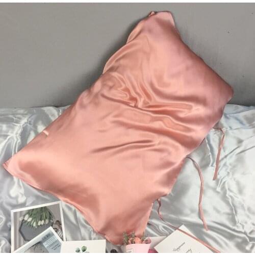 100% Pure Mulberry Silk Pillow Towel 16momme Satin Pillow Cover For Good Sleep Hair Care Tie to The Pillow