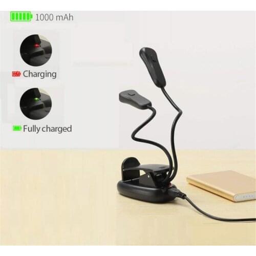 LED Reading Lamp Dual Arms Flexible Book Sheet Music Stand Light Reading Light Student Dormitory Lights With Clip Dropshipping