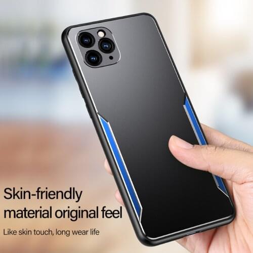 3D Ultra-thin Phone Cover Case For iPhone 11 XR Pro Max SE 2 XSmax XS X 8 7 6 Plus Silicone Protection Aluminum Alloy Metal Back