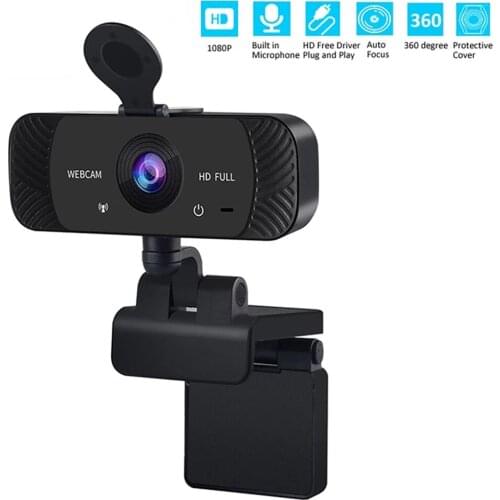 W19 1080P HD USB Webcam with Microphone Auto Focus Rotatable PC Computer Web Camera USB Wired for Video Calling 70*32*67mm