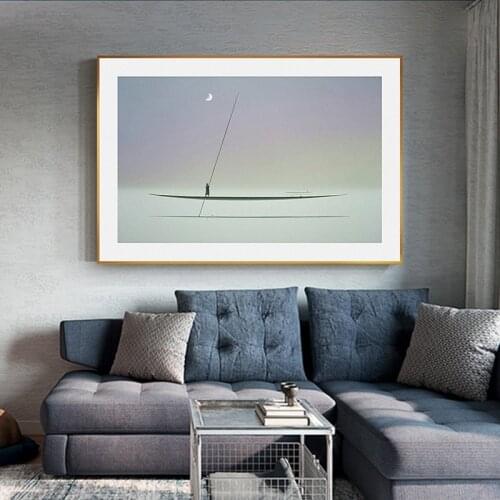 Japanese Nostalgic Canvas Painting Creative Boating Posters And Prints Fashion Wall Picture For Living Room Aisle Abstract Decor