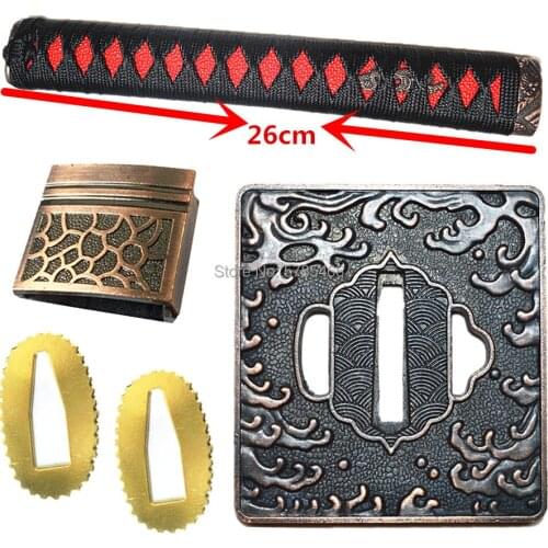 Spindrift Sword Guard For Katana/Wakizashi Fittings Set Kirsite Tsuba+Menuki+Fuchi+Kashira+Handle+Habaki+Seppa Metal Crafts