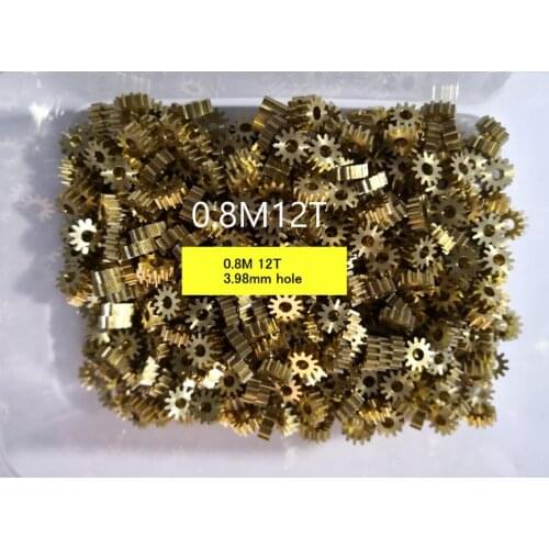 0.8M 12T 3.98mm hole diameter 4mm motor shaft brass copper gear Small modulus gear Thick 4 MM