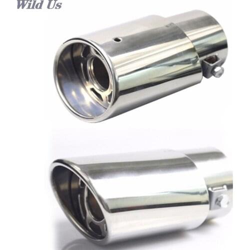 1pair DIY Universal Stainless Steel Car Exhaust Muffler Tip Pipe Chrome Trim Modified Car Liner Pipe Exhaust System