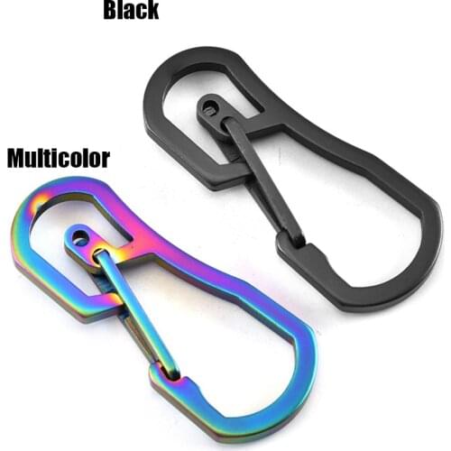 1Pcs Titanium Plating Camping Keyring Hang Buckle Hook Carabiner Carabiner Camping Clip Outdoor Key Ring Clip Keychain Holder