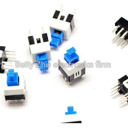 1000PCS/LOT 7 * 7MM no lock switch double / 6 feet (without a lock) non-self-locking