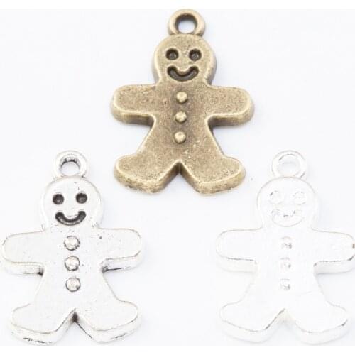 150pcs 13*19MM Antique tibetan silver color gingerbread charms vintage bronze pendants for bracelet earring diy jewelry making
