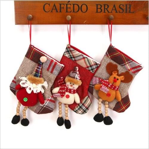 2pc/lot Christmas Socks Bag New Year Gift Bag Christmas stocking Decor Christmas Party Decor Gift Storage Bag