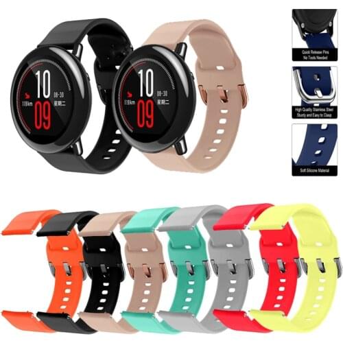 20mm 22mm Soft Silicone Band Strap for Huami Amazfit PACE for Huami GTR 2 GTR 47mm/Stratos 2 2S 3 Band with fashional colors