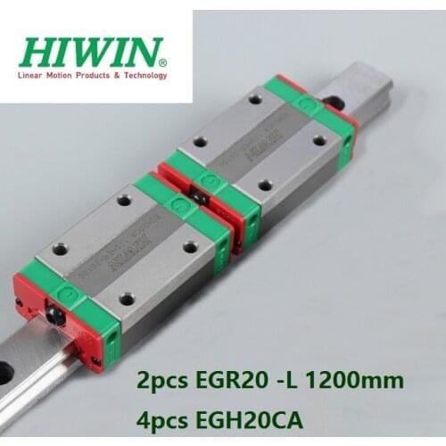 2pcs origial Hiwin rail EGR20 -L 1200mm linear guide + 4pcs EGH20CA carriage blocks for CNC router