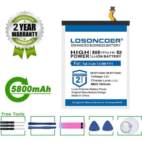 5800mAh EB-BT115ABE EB-BT115ABC EB-BT111ABC Tablet Battery For Samsung Tab3 Lite SM-T110 T115 SM-T111 SM-T116 T111 T3600E T110