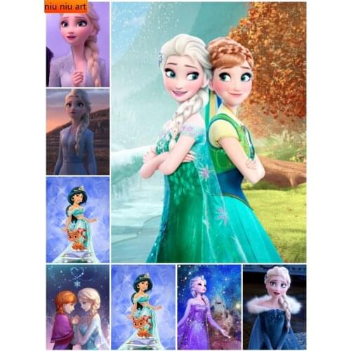 Diamond Painting Disney Princess Frozen 2 Anna Elsa Full Diamond Embroidery Diamond Mosaic Cross Stitch Kits Home Decoration