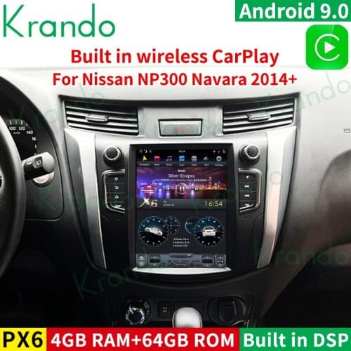Krando Android 9.0 10.4" verticial screen car dvd for Nissan NP300 Navara 2014-2019 GPS entertainment system radio para coche