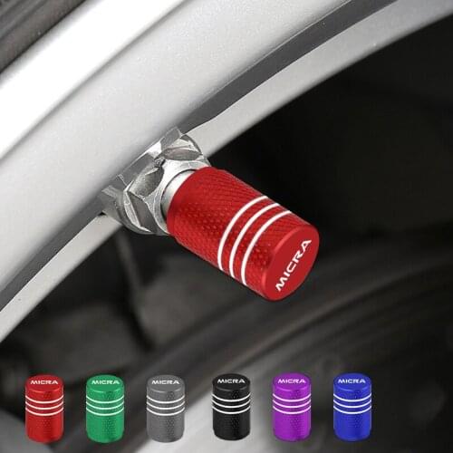 Car Styling Aluminum Alloy Car Wheel Tire Valve Caps Tyre Rim Stem Covers Airdust Waterproof For NISSAN MICRA 2009 2011-2020