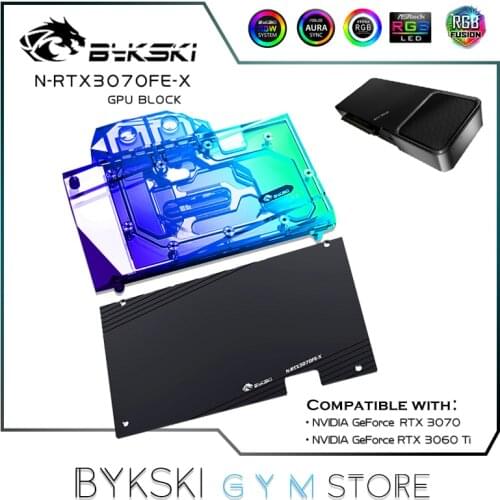 Bykski 3070 GPU Water Block For NVIDIA Founders RTX3060Ti/ 3070 Video Card,GPU Cooler VGA Radiator,With Backplate N-RTX3070FE-X
