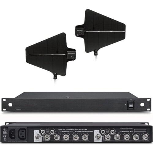 Bolymic 470-952MHZ 4 Channel Antenna Distributor Pro Microhone Splitter Collector for Professional uhf Wireless Microphone