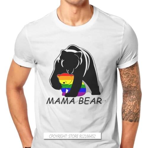 Mama Bear Harajuku TShirt LGBT Pride Month Lesbian Gay Bisexual Transgender Novelty Tops T Shirt Male Gift Clothes