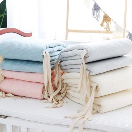 Cotton Soft Texture Infant Crib Liner Detachable Washable One-piece Baby Crib Bumper Protector Cushion Newborn Bedding