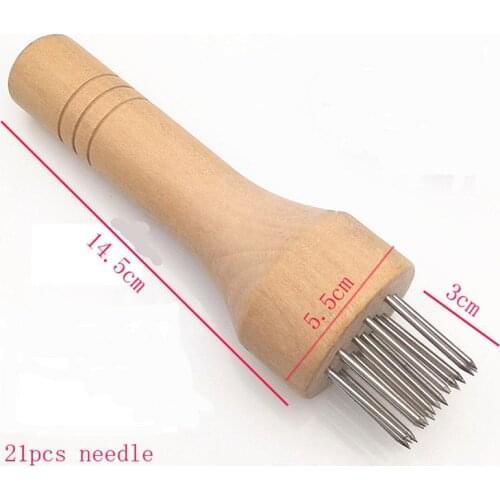 Stainless Steel Meat Needles Pounders with Wooden Handle Profession Meat Tenderizer Needle For Beef Tender Steak Kitchen Tools