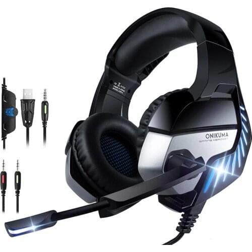 For PS4 Laptop Gaming Headset Noise Canceling Headphones 7.1 Surround Sound Stereo With Mic LED Light Over Ear Wired Earphone