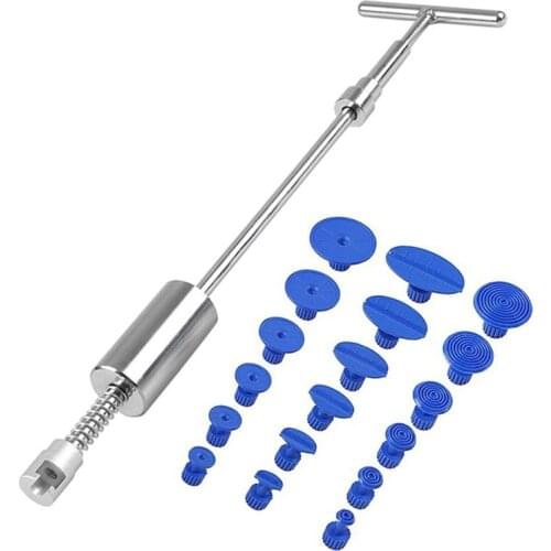 Spot 19pcs/set Auto Repair Tool Car Dent Repair Dent Puller Kit 2 in 1 Slide Hammer Reverse Hammer Tabs Set Car Styling