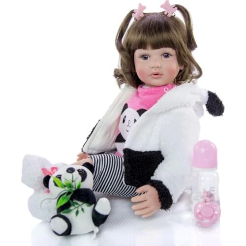 Lovely 60 cm Reborn Toddler Dolls 24 Inch Lifelike Princess Bebes Reborn Doll For Kids Childrens Day Gifts Dolls