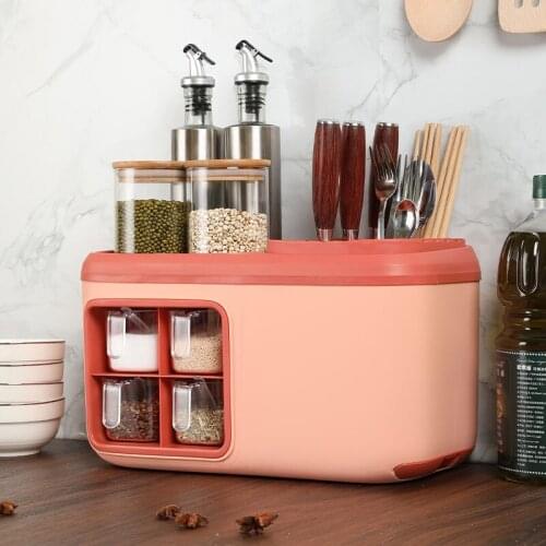 Multifunctional No Nail No Drill Spice Rack Storage Shelf for Kitchen Supplies Standing Seasoning Bottle Holder Organizer