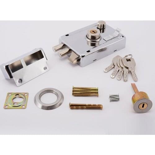 Exterior Iron Door Locks Security Anti-theft Lock Multiple Insurance Lock Wood Gate Lock For Furniture Hardware
