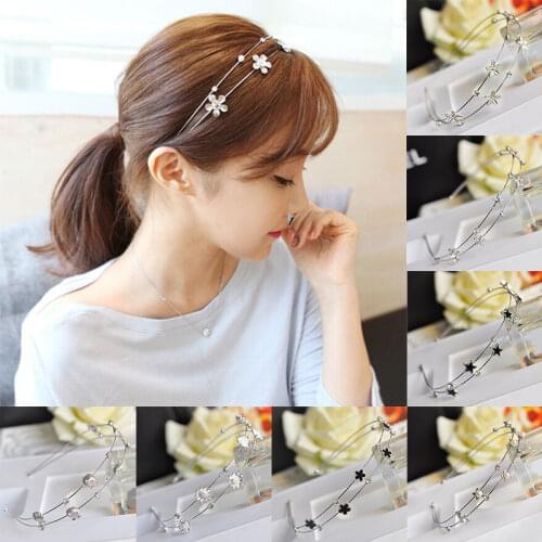 New Crystal Hairbands Women Alloy Double Layers Headbands Shiny Rhinestone Hair Hoop Bridal Wedding Hair Accessories Headwear